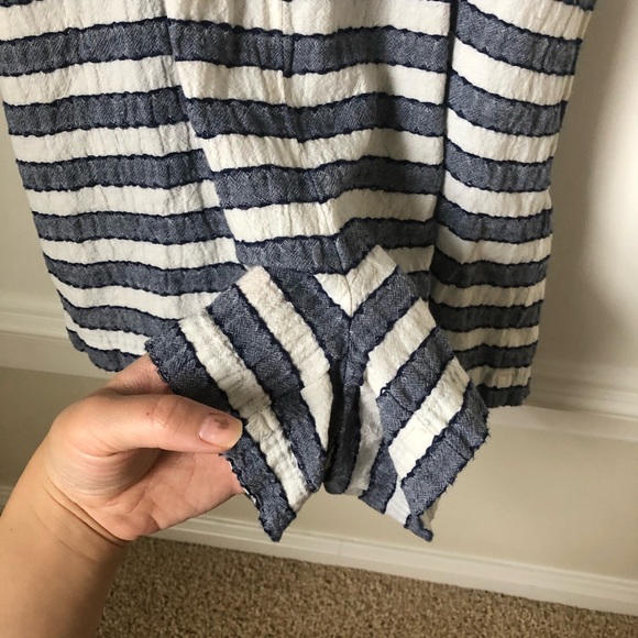 Madewell Blue White Striped Romper Medium M Beach Summer Spring - Picture 10 of 15